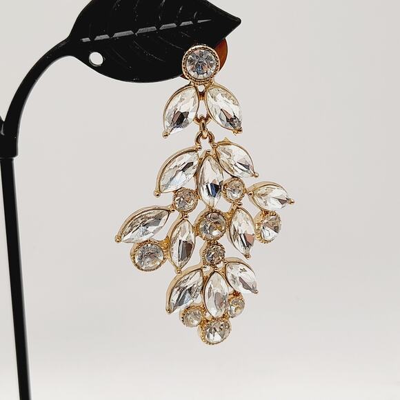 MONET Rhinestone Chandelier Earrings – Wedding / Holiday Glam - Picture 4 of 14